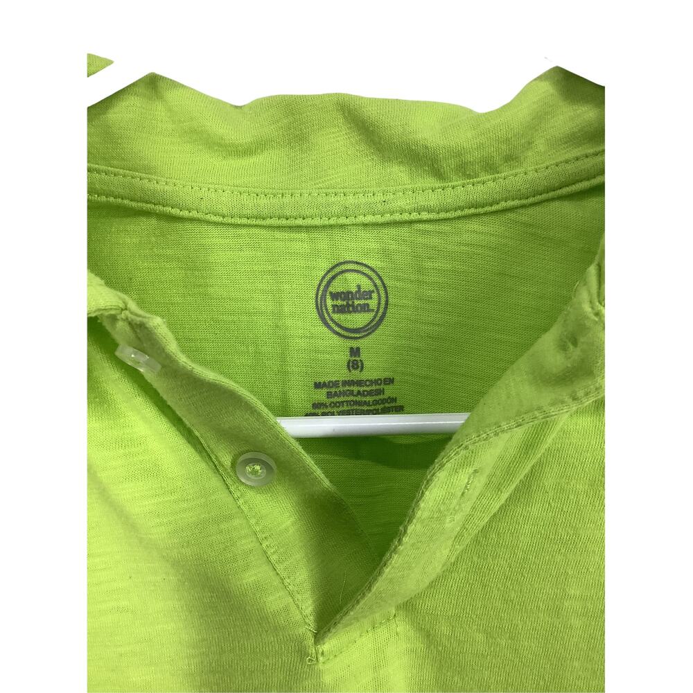 Wonder Nation Boys Lime Green Short Sleeve Polo Shirt Kids Youth Size Medium 8 - Picture 4 of 5